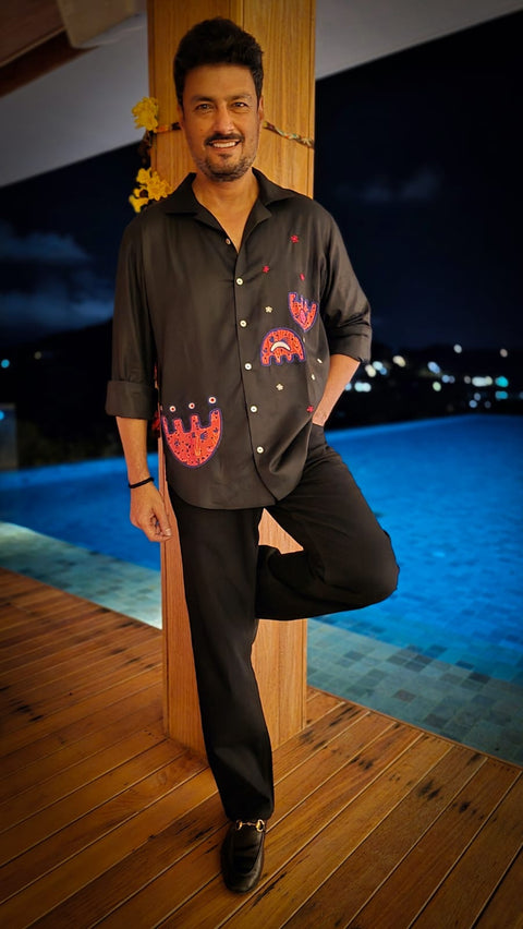 Charcoal Patchwork Shirt